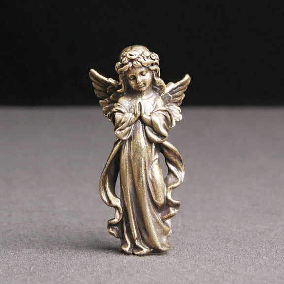 Mini Solid Brass Angel Figurine Angel Statue House Decoration Figurines Gifts