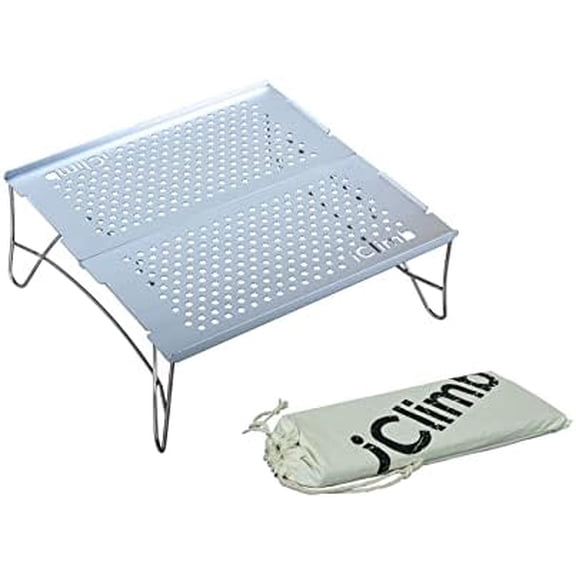 Mini Solo Folding Table Ultralight Compact for Backpacking Camping Hiking Beach Picnic (Silver, Mini)