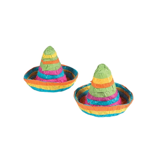 Mini Sombrero Pinata - Party Decor - 3 Pieces