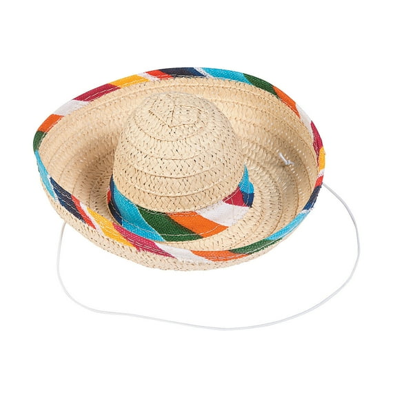 Mini Sombreros Hat With String - Apparel Accessories - 12 Pieces