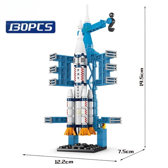 Mini Space Aviation Manned Rocket Model Building Blocks City Aerospace Bricks Children Construction Toys for Kids