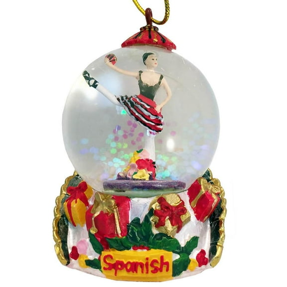 Mini Spanish Dancer Red Dress Snow Globe Ornament