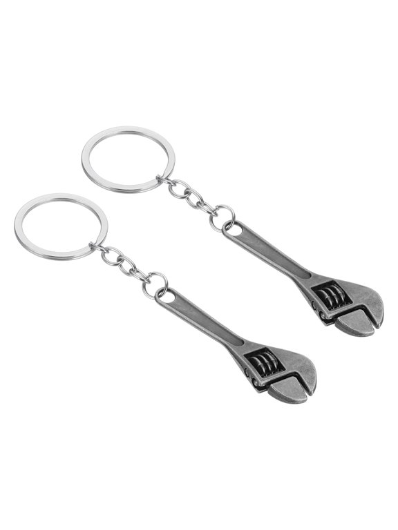 Mini Spanner Wrench Keychain, Multifunctional Hardware Tool Key Chain Creative Convenient Pocket Tools Keychain Silver