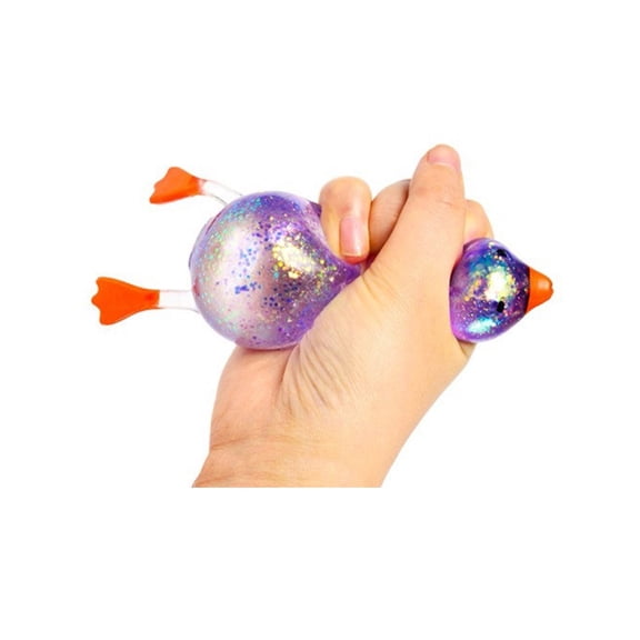 Mini Sparkling Duck Squeeze Stress Ball, Cute Crystal Clear Duck Design, for Anxiety Relief
