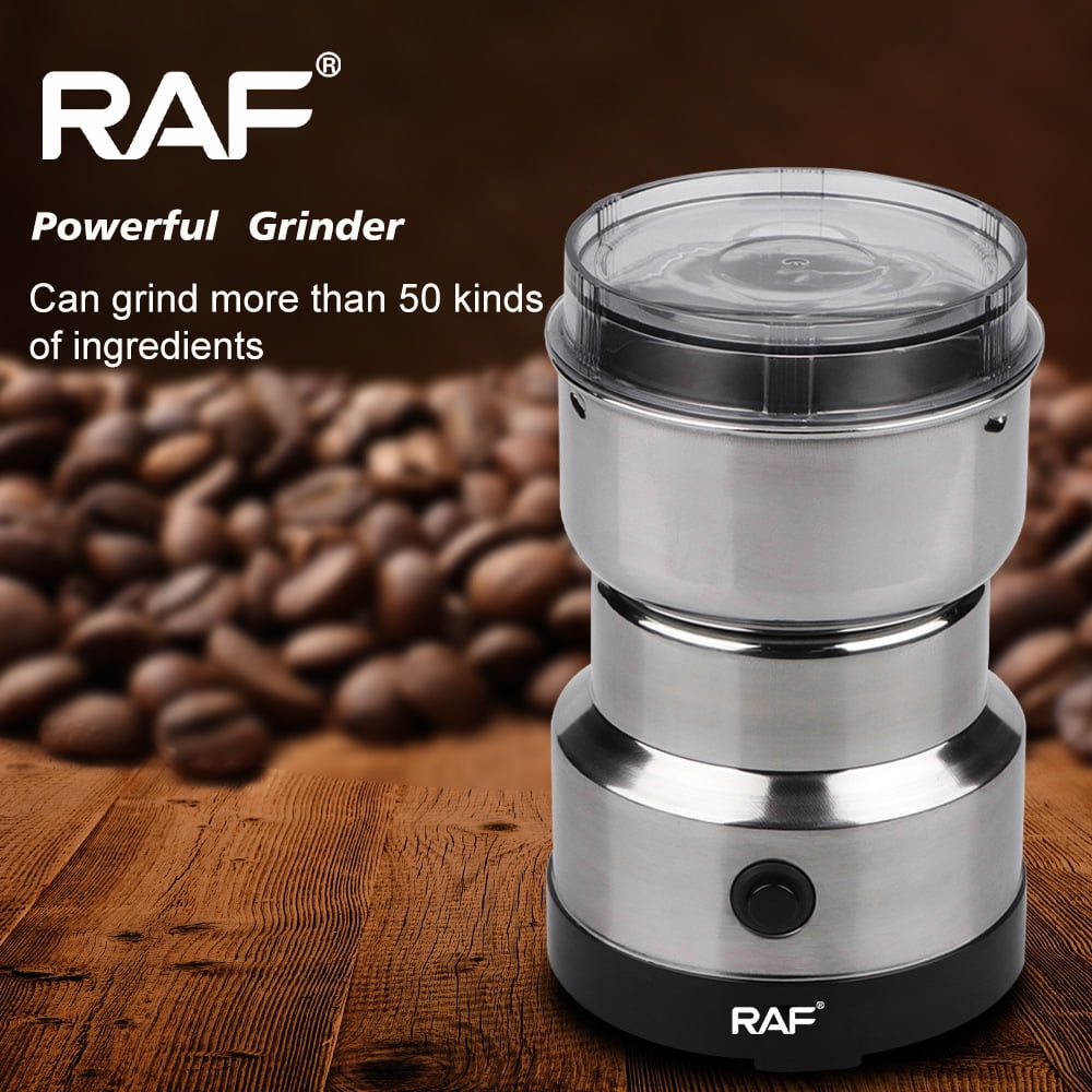 Ovente Electric Coffee Grinder, Removable 2-Blade Grinding Bowl, 200W, 2.1  oz, Lid-Activated Switch, Silver (CG620S)