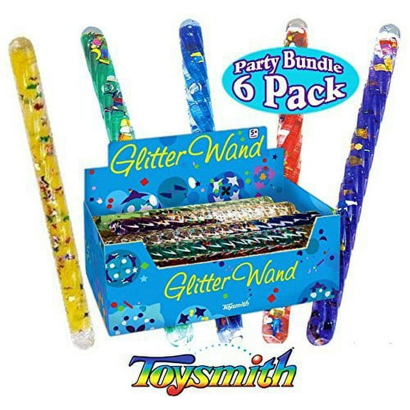 Mini Spiral Glitter Wands (6.5 Inches) Complete Gift Set Party Bundle - (Assorted)
