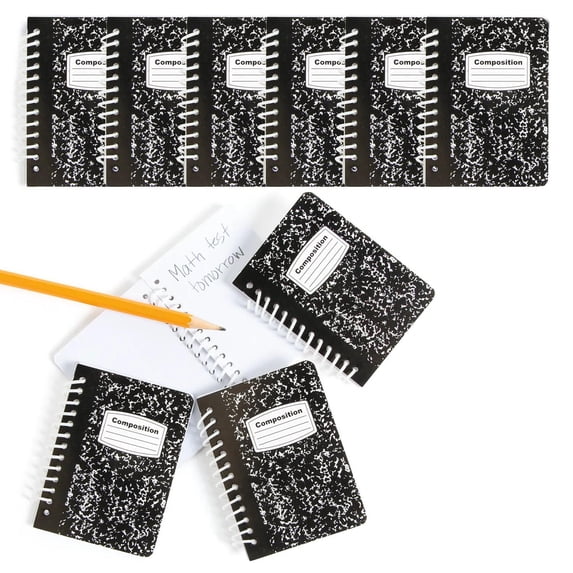 2 1/2" x 3 1/2" Bulk 144 Pc. Mini Black & White Paper Spiral Notebooks
