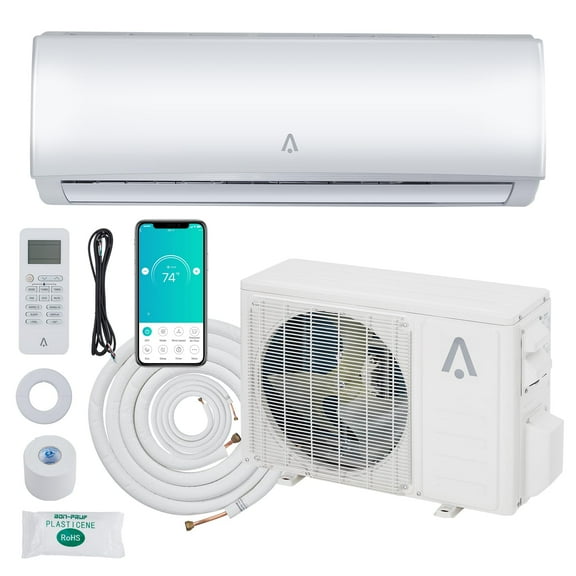 Mini Split Air Conditioner, 9000 BTU Ductless AC with Heat Pump & WiFi, 19 SEER2 Inverter, R454B, Cools/Heats 450 Sq. Ft., 115V, Installation Kit Included