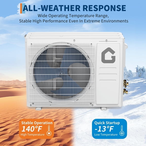 Mini Split Air Conditioner, Ductless Heat Pump 12000 BTU 19 SEER2 - Inverter Wall Mount, Smart WiFi, R32 for Bedroom Office, Quiet