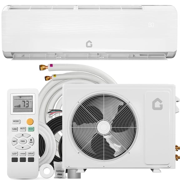 Mini Split Air Conditioner Heat Pump, 12000 BTU 230V, 19 SEER2 Inverter Mini Split AC/Heating System, Ductless Wall Mount AC Unit Cool Up to 750 Sq. ft, Installation Kits