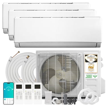 PHILODECO 3 Zone 12000+12000+18000 BTU Wi-Fi Mini Split AC/Heating System,20 SEER2 Ductless AC,36000 BTU Split Air Conditioner with Pre-Charged Condenser, Heat Pump & 25Ft Line Set, 208-230V