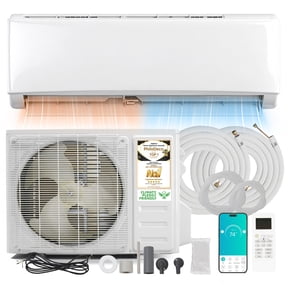 PhiloDeco 18000 BTU Mini Split AC/Heating System Mini Split AC Unit Inverter Heating and Cooling, 230V Energy Efficient Ductless Air Conditioner Up to 1250sq.ft, Pre-charged System, Installation Kit
