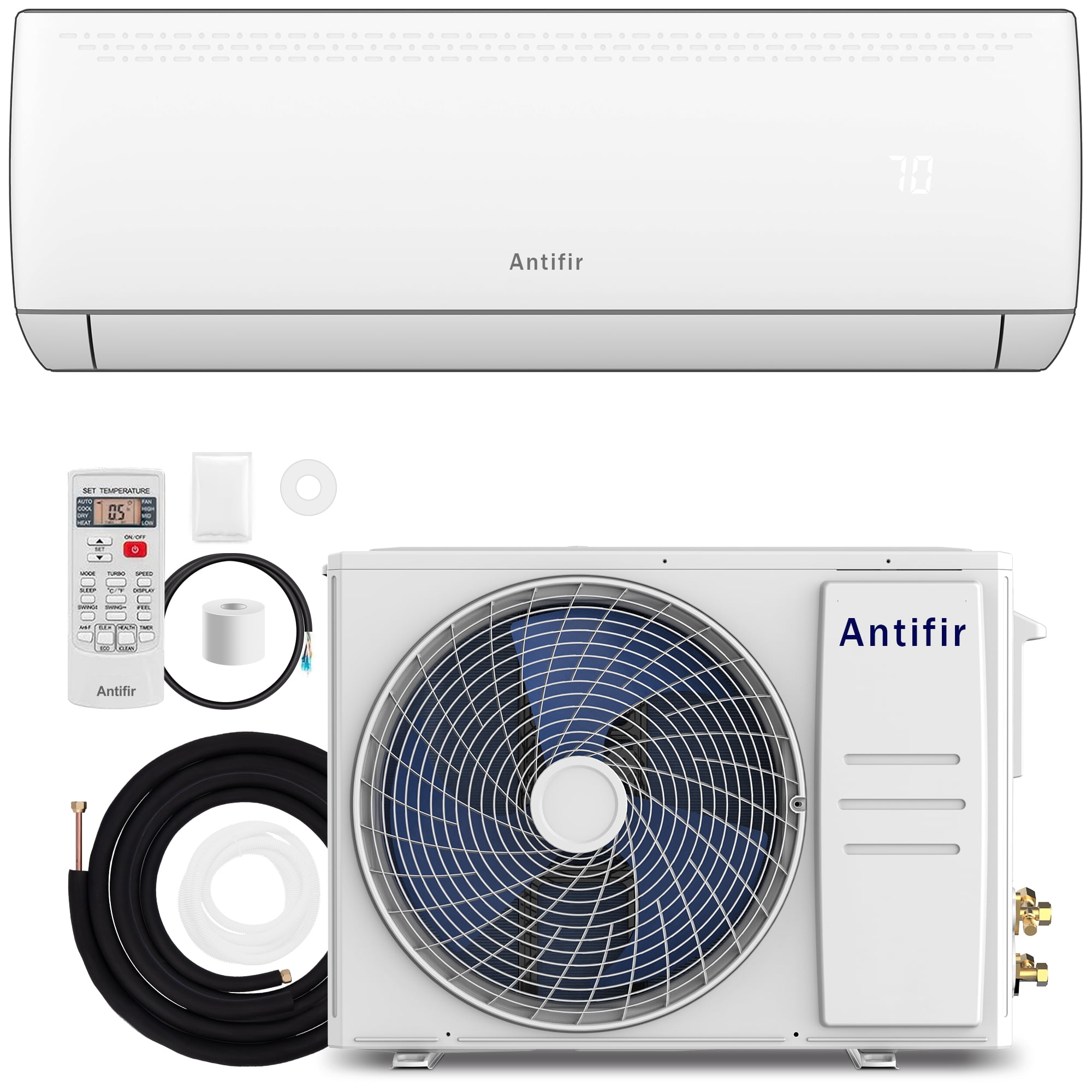 Mini Split Air Conditioner and Heating System, 12,000 BTU 17 SEER2 208V Mini Splits Heating and Cooling,Wall Mount Ductless Inverter System, with Installation Kit