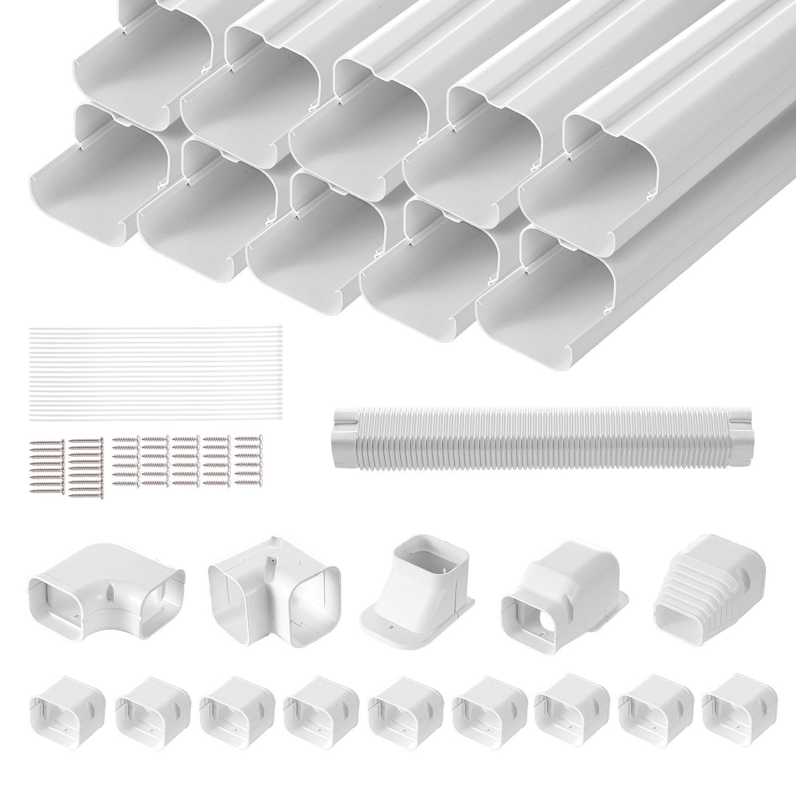 Mini Split Air Conditioner PVC Piping Kit Cover 3 Inches Wide 17.7 Feet ...