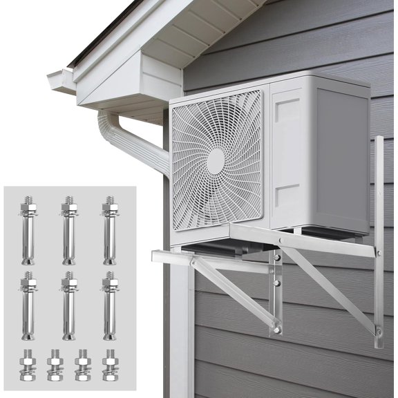 AOBAIWO Mini Split Air Conditioner Wall Mounting Bracket, Max. Loading Capacity 600 lbs Heavy Duty Foldable Support Bracket for AC/Heat Pump Unit 9000-36000 BTU