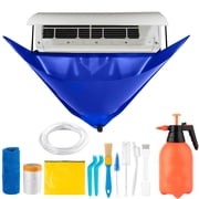 Mini Split Cleaning Kit Bag with 2L High Pressure Sprayer, Air Conditioner Cleaning Kit with Waterproof PVC AC Cleaning Cover Bib with 10pcs HVAC Cleaning Tools, Small