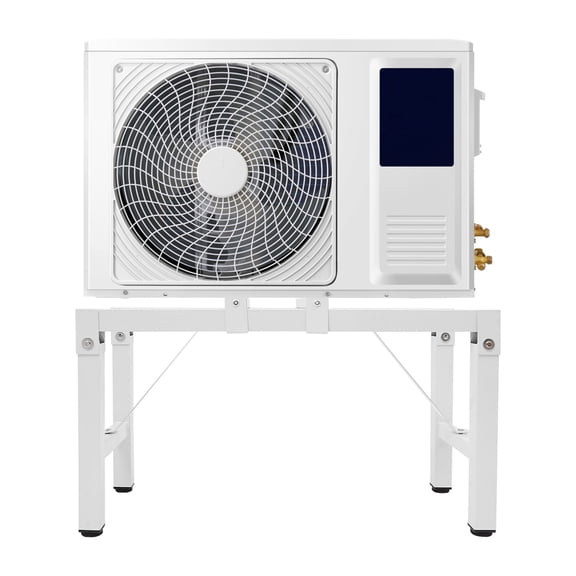 Mini Split Ground Stand Outdoor Air Conditioner Support Base with Adjustable Leveling Feet and Vibration-Damping Pad 132.28lb for AC Equipment, Residential and Commercial Site (White)