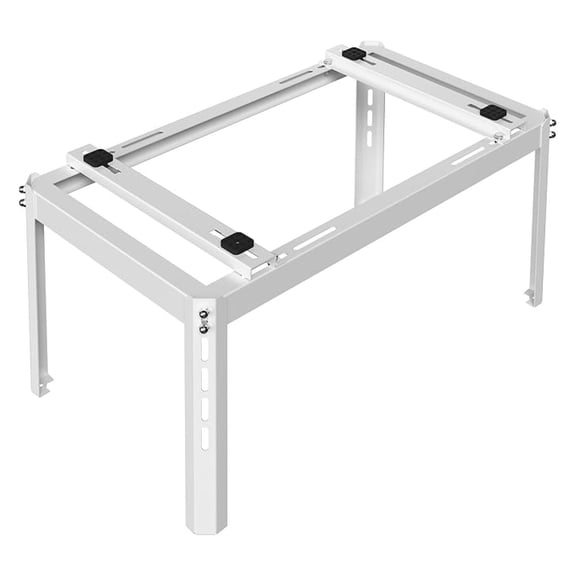 Mini Split Ground Stand for 9,000 to 36,000 BTU Ductless Air Conditioner Heat Pumps, 440 lbs Capity, Heavy Duty Base for Outside, White, Stand-MS1