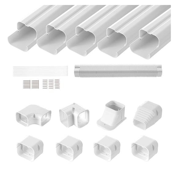 Mini Split Line Set Cover 3 Inch, 10ft PVC AC Cover Kit