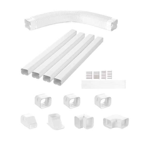 Mini Split Line Set Cover 3 Inch - 15.8Ft - White PVC AC Cover Kit