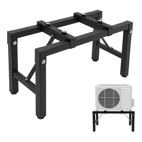 Mini Split Stand Ground Mounting Bracket Pad Outdoor Air Conditioner Support Base Mini-Split Ground Stand Supporting Shelf 132LBS Load Capacity for /Heating System (Black)