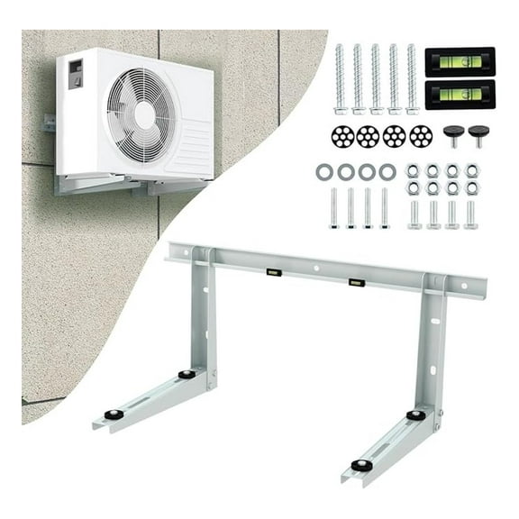 Mini Split Wall Mounting Bracket for 6000-12000 BTU Universal Ductless Air Conditioners and Heat Pump Systems, Heavy-Duty Outdoor Minisplit Bracket with Crossbar