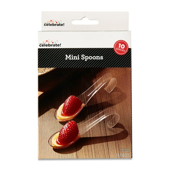 Mini Spoons, Clear Plastic, by Way to Celebrate, 10 Pieces