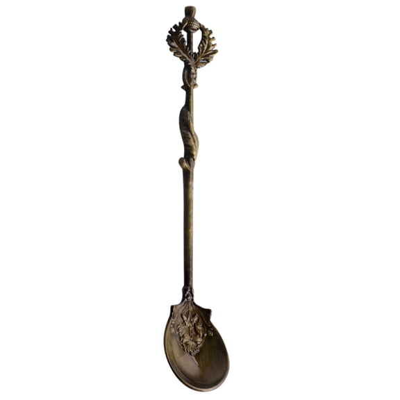Mini Spoons Vintage Demitasse Scoop,Vintage Royal Style Carved Coffee Spoon,Dessert Spoons Antique Teaspoon Mini Tableware Ice Cream Decorative Spoons for Cafe Kitchen Dining Bar(Bronze)