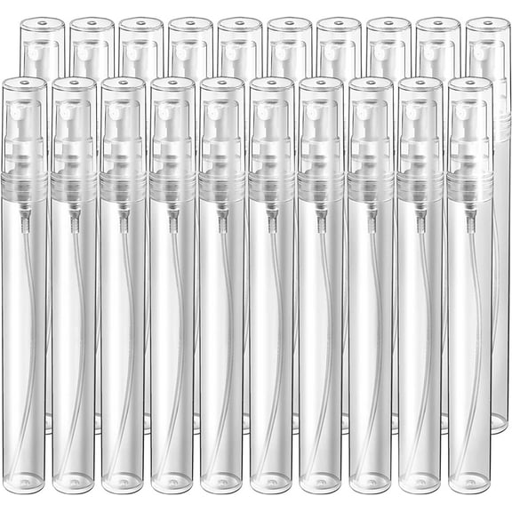 Mini Spray Bottle, 20 Pack 10ml Perfume Bottle Empty, Plastic Refillable Perfume Bottles Atomizer, Sample Bottle Fine Mist Spray Bottles for Perfume, Essential Oil Portable Bottle for Travel