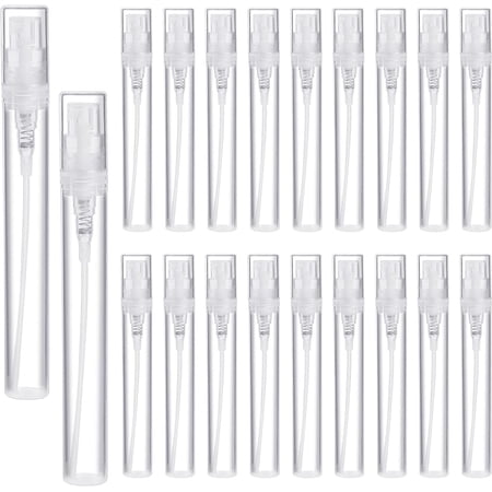 Mini Spray Bottle 5ml Clear Plastic Spray Bottles Empty Refillable Perfume Bottles Fine Mist Mini Perfume Bottle Small Empty Sample Containers Portable Atomizer Bottle for Travel 20Pcs
