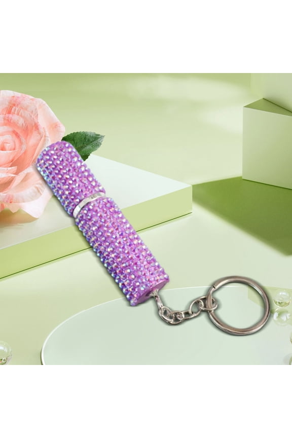 Mini Spray Bottle with Keychain Mini Empty Refillable Perfume Plastic Spray Bottle(Purple)