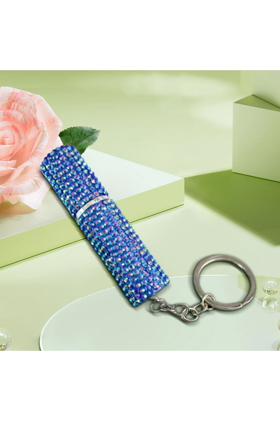 Mini Spray Bottle with Keychain Mini Empty Refillable Perfume Plastic Spray Bottle(blue)