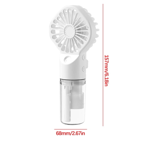 Mini Spray Fan, Handheld USB Rechargeable Portable Small Fan, 4 Speed Personal Cooling Humidification Misting Fan, 1200mAh for Office Outdoor Travel, 6.18x2.68 inches