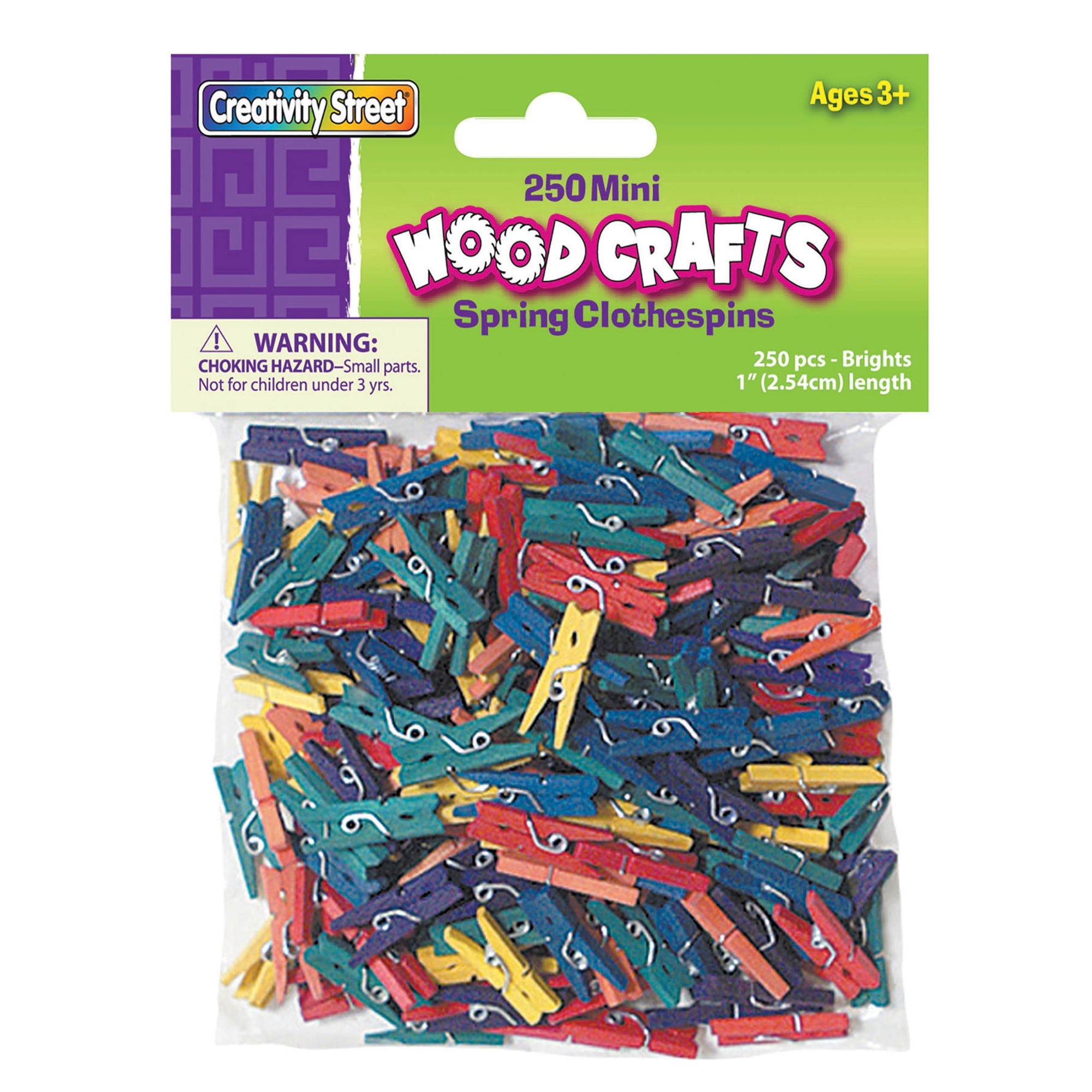 Spring Cloth Pin Mini Spring Clothespins, Bright Hues - 250 per pack, 6 packs - Walmart.com