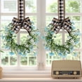 thumbnail image 1 of Mini Spring Wreaths, Artificial Daisy Flowers Small Pillar Holder Wreath, Spring Summer Floral Wreath for Candle, Farmhouse, Porch, Front Door, Cabinets, Table Decoration, Blue, 1 of 8
