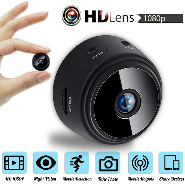  Mini Spy Camera WiFi Wireless Hidden Cameras for Home Security  Surveillance with Video 1080P Small Portable Nanny Cam with Phone App,  Motion Detection, Night Vision for Indoor Outdoor Small Camera 