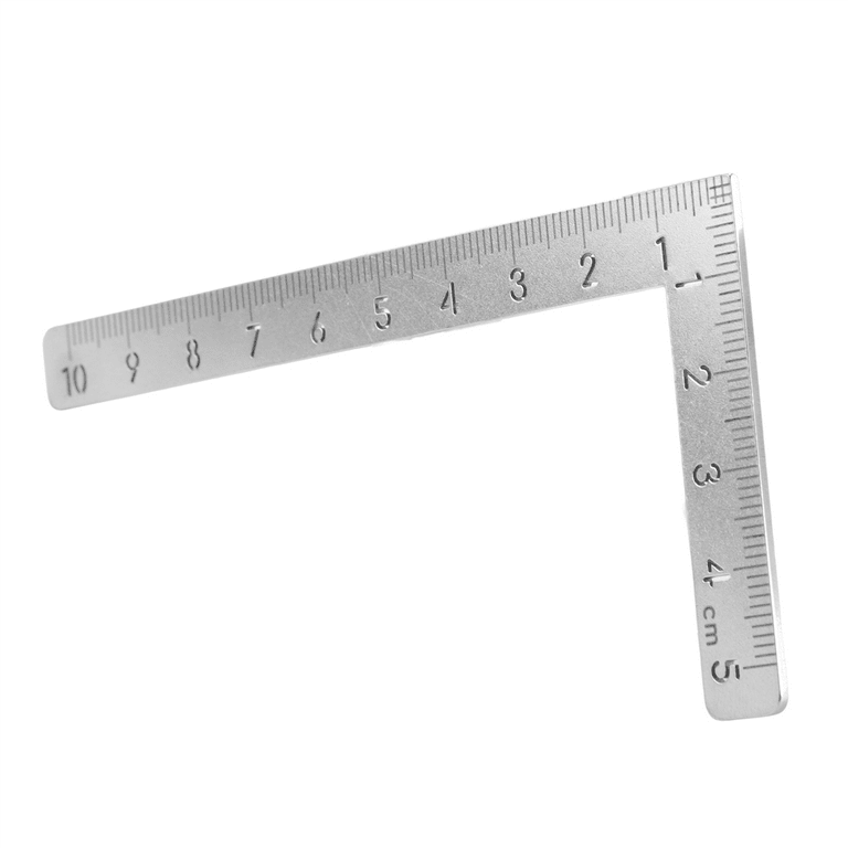 Mini Square 10x5cm 90 Degree Stainless Steel Angle Ruler Small Ruler, Silver