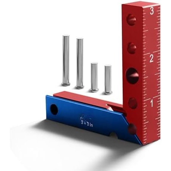 Mini Square Woodworking Center Finder 90  Small Square Measuring Tool Woodworking Center Marking Tool  (Red-Blue)