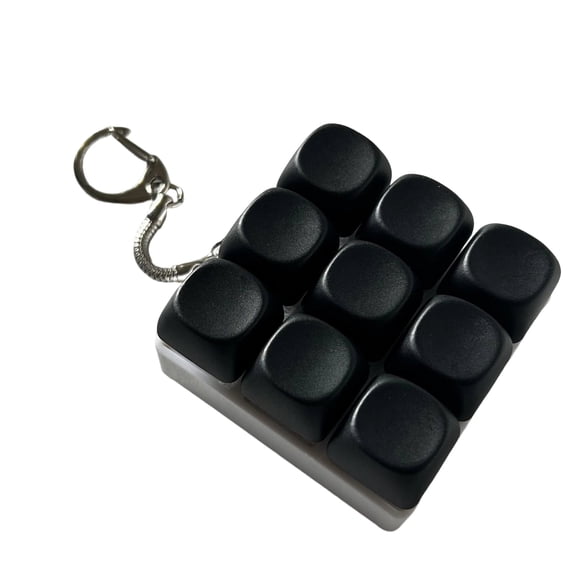 Mini Squeeze Toys, Clicker Squeeze Toys, Sensory Squeeze Toys, Relaxation Squeeze Toys, 2X2 Inch Black Clicky Keyboard Keychain, Tactile Tapping Sensory Desktop Accessory for