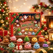 Mini Squishy Advent Calendar, 24-Day Christmas Countdown Decor Set for Adults, Festive Character Collection for Desktop Mantel Shelf Office