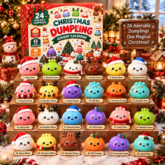 Mini Squishy Advent Calendar, 24-Day Christmas Countdown Decor Set for Adults, Festive Character Collection for Desktop Mantel Shelf Office