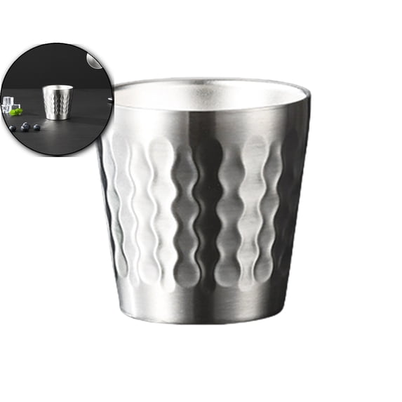 Mini Stainless Steel Cups, Metal Stackable Double Wall Small Insulated Portable Drinking Unbreakable Shatterproof Cups for Home Restaurant Camping Travelling
