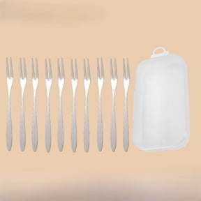 Mini Stainless Steel Forks, DELESYS Mini Forks for Oyster and Shellfish, Appetizers Tasting Forks, Cocktail Fruit Forks with Storage Box