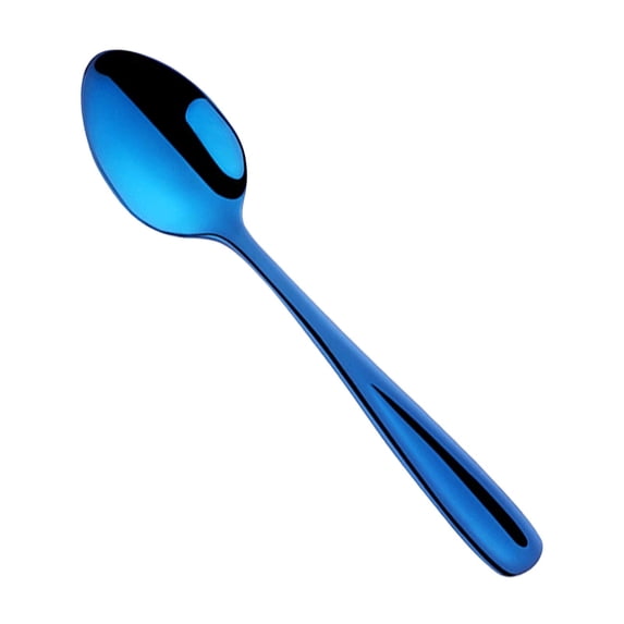 Mini Stainless Steel Spoon, C124D Model Blue Mini Teaspoon, Stirring Spoon for , Small Dessert Spoon for Snacks and Drinks (3 Pcs)