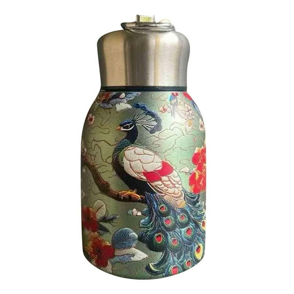 Mini Stainless Steel Thermal Bottle Small Vacuum Insulated Water Bottle, Portable Leakproof Sport Tumbler Cup Hot and Cold Travel Mug 10 oz