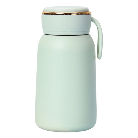Mini Stainless Steel Thermal Bottle Small Vacuum Insulated Water Bottle, Portable Sport Cup, Travel Mug - Leak Proof & Spill Proof & Keeps Cold and Hot for Drink, Coffee, Tea - Light Green(300ml)