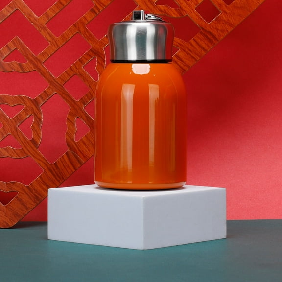 Mini Stainless Steel Vacuum Insulated Water Bottle, 300ml Compact Thermos with Hook, Leak Proof Portable Bottle for Travel, Hiking, Green Lifestyle