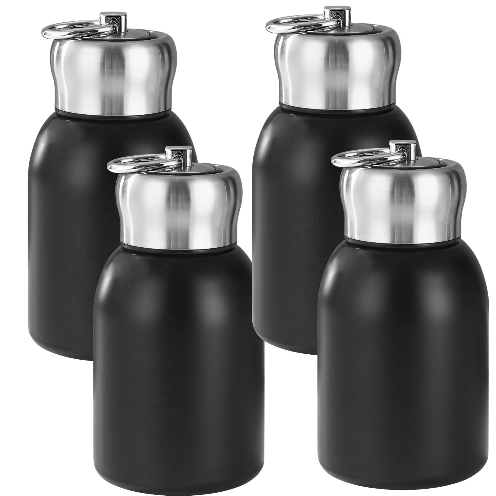 4 Pack Mini Stainless Steel Water Bottles - Lightweight & Insulated Thermos, Compact 10oz Travel Bottles for Hiking, Gym, Kids, and On-the-Go