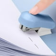 thumbnail image 1 of Mini Stapler 6x4.5x2.7cm Student Office 26/6 Needle 2-36 Sheet Binding Portable Effortless Binding Machine Includes 1 Box Staples Blue Pink, 1 of 5