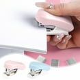 thumbnail image 1 of Mini Stapler Set | Compact Metal & ABS Build | Holds 50 Staples | Binds up to 12 Sheets | Portable & Durable | Includes Box of Staples | 12.2x9.8x3cm | Pink or Blue, 1 of 6